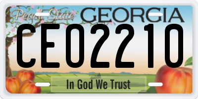 GA license plate CEO2210