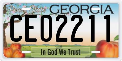 GA license plate CEO2211