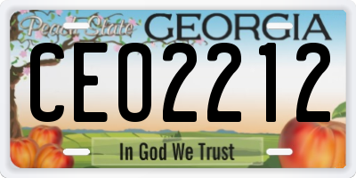 GA license plate CEO2212