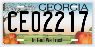 GA license plate CEO2217