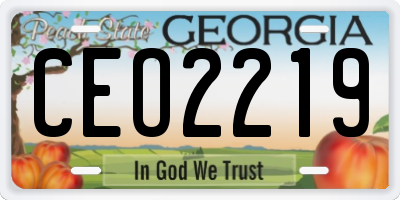 GA license plate CEO2219