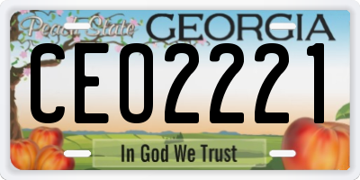 GA license plate CEO2221