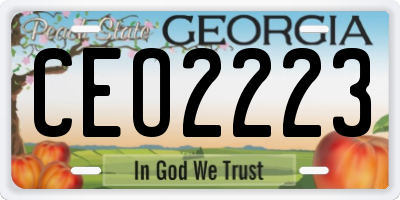 GA license plate CEO2223