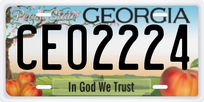 GA license plate CEO2224