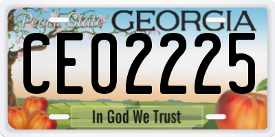 GA license plate CEO2225