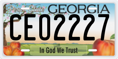 GA license plate CEO2227