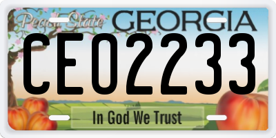 GA license plate CEO2233