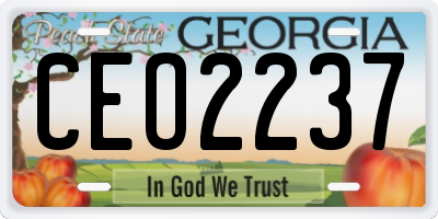 GA license plate CEO2237