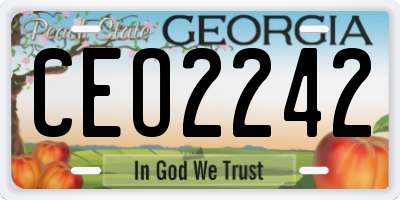 GA license plate CEO2242