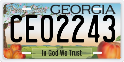 GA license plate CEO2243