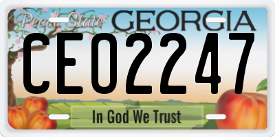 GA license plate CEO2247