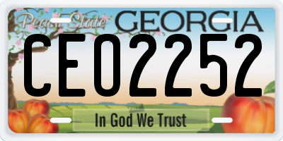 GA license plate CEO2252