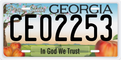 GA license plate CEO2253