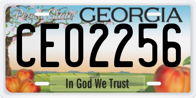 GA license plate CEO2256