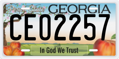 GA license plate CEO2257