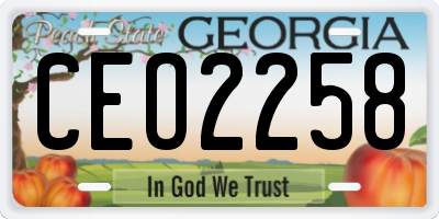 GA license plate CEO2258
