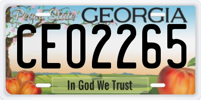GA license plate CEO2265