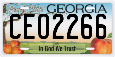 GA license plate CEO2266