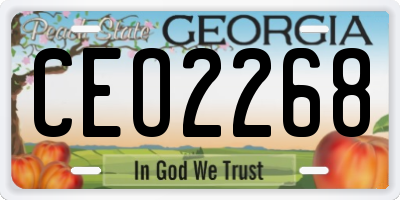 GA license plate CEO2268