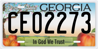 GA license plate CEO2273