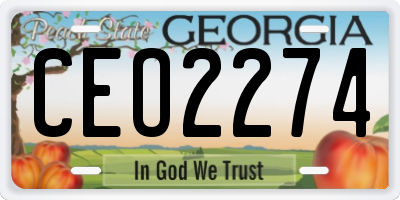 GA license plate CEO2274