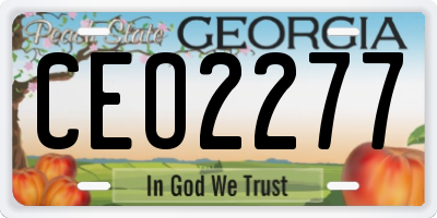 GA license plate CEO2277