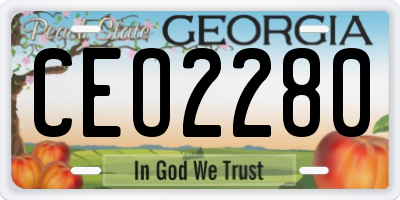 GA license plate CEO2280