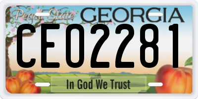 GA license plate CEO2281