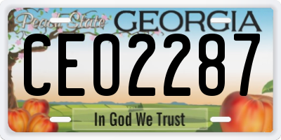 GA license plate CEO2287