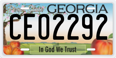 GA license plate CEO2292