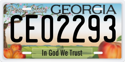 GA license plate CEO2293