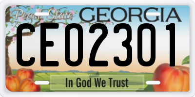 GA license plate CEO2301