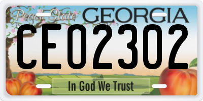 GA license plate CEO2302