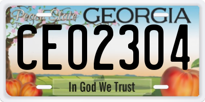 GA license plate CEO2304