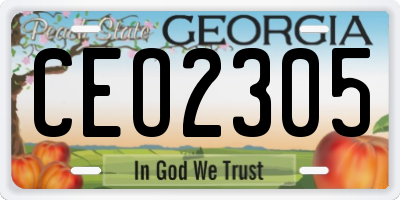 GA license plate CEO2305