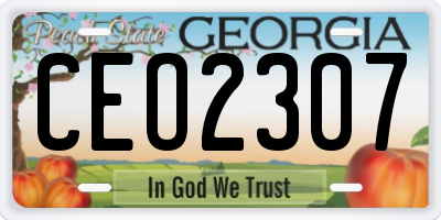 GA license plate CEO2307