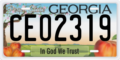 GA license plate CEO2319