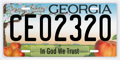 GA license plate CEO2320