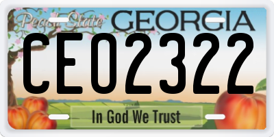 GA license plate CEO2322