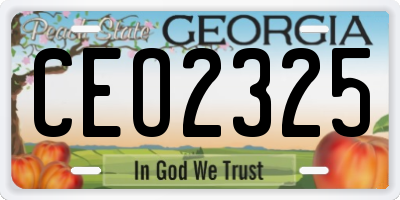 GA license plate CEO2325