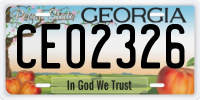 GA license plate CEO2326