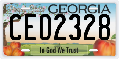 GA license plate CEO2328