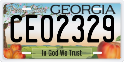 GA license plate CEO2329