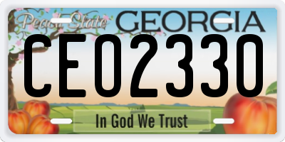 GA license plate CEO2330