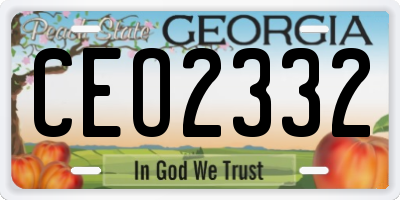 GA license plate CEO2332