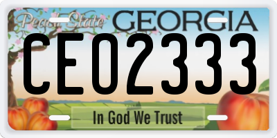GA license plate CEO2333