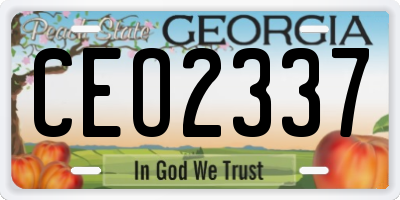 GA license plate CEO2337