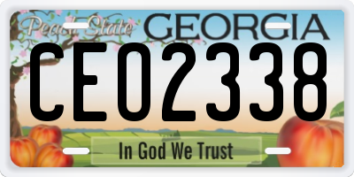 GA license plate CEO2338