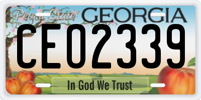 GA license plate CEO2339