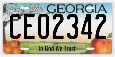 GA license plate CEO2342